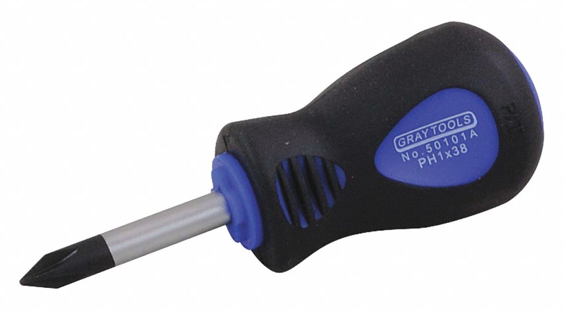SCREWDRIVER, COMFORT GRIP, HANDLE, #1 TIP, 3¼ IN L X 3/16 IN DIA