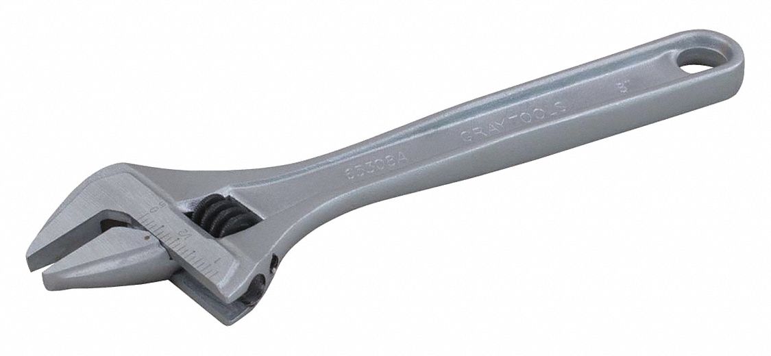 ADJUSTABLE WRENCH, STEEL, SAE, MATTE FINISH, NOT INSULATED, CORROSION-RESISTANT, ADJUSTABLE OPENING, 10 IN L