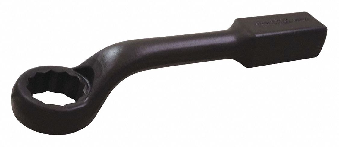 STRIKING FACE WRENCH, 45 °  OFFSET HEAD, 12 PT, 55 MM HEX, FORGED STEEL/BLACK OXIDE