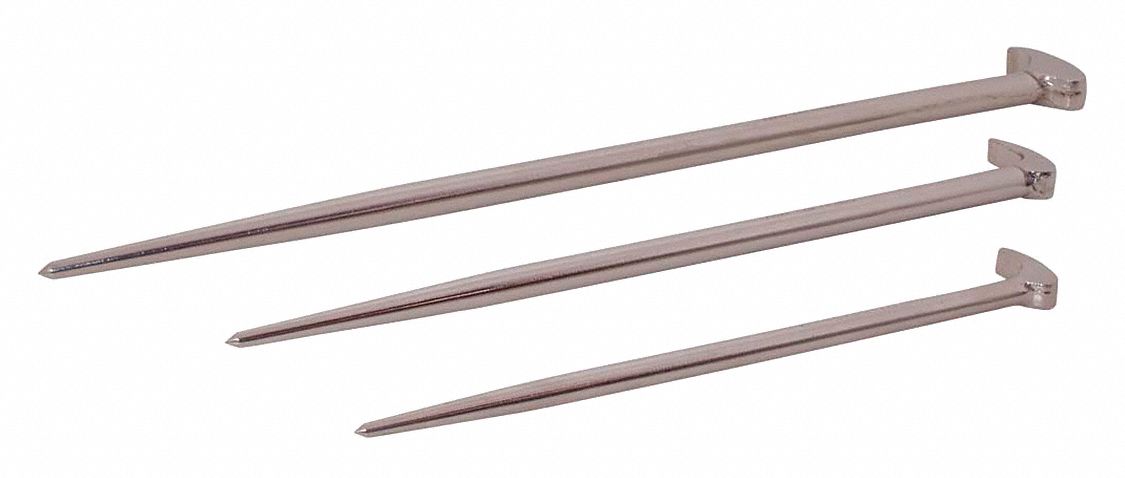 3 PIECE ROLLING HEAD PRY BAR SET, CORROSION-RESISTANT, 11 IN/15 1/4 IN/20 IN, STEEL/NICKEL