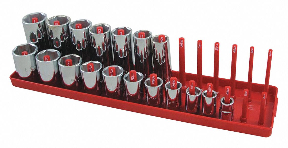 SOCKET ORGANIZER MET 3/8IN