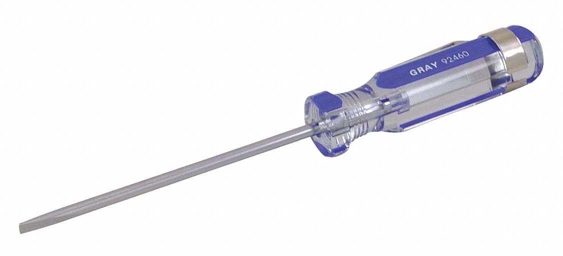 SCREWDRIVER, ACETATE HANDLE, CHROME FINISH, CORROSION-RESISTANT, 5½ IN L