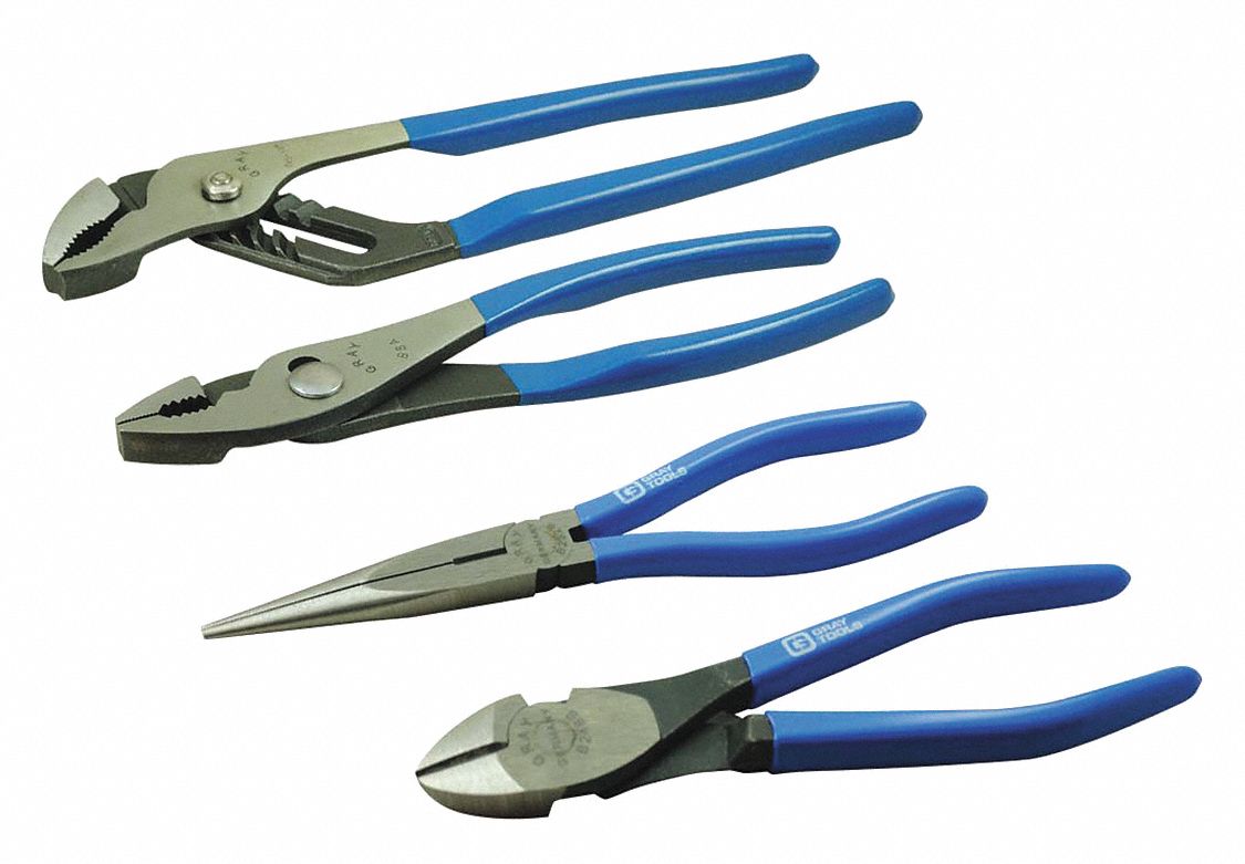 PLIERS, STEEL, ADJUSTABLE JOINT PLIERS, NEEDLE-NOSE PLIES, SIDE CUTTING PLIERS, SLIP JOINT PLIERS