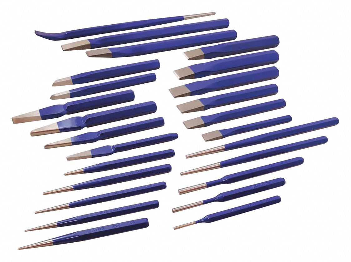 ENSEMBLE POINCON ET BURIN, 25 PIECES