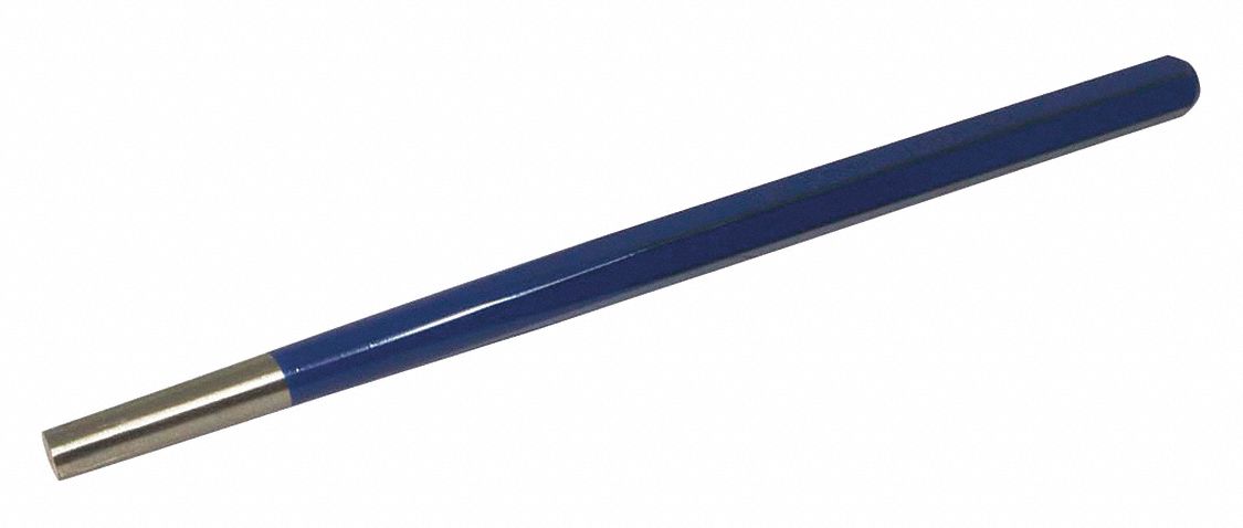 LONG TAPER PUNCH, ⅜ IN TIP, METRIC, 9½ IN L X½ IN DIA, 0.52 LB WEIGHT