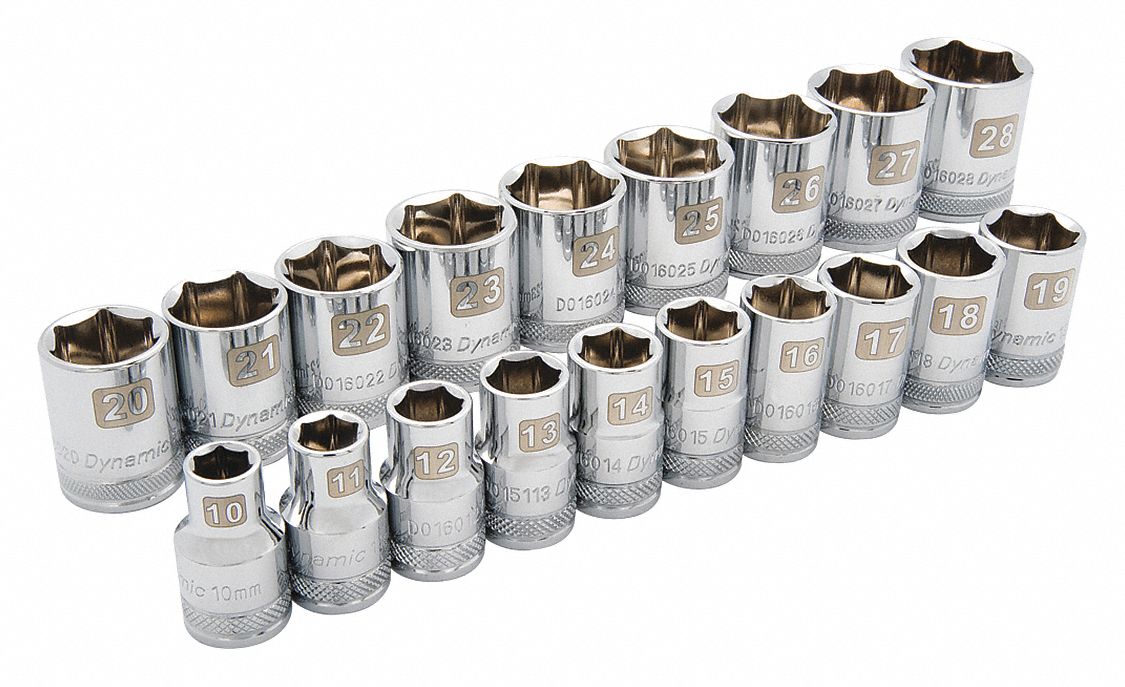 ENS DOUIL 1/2DR 6PT STD MET 19PC