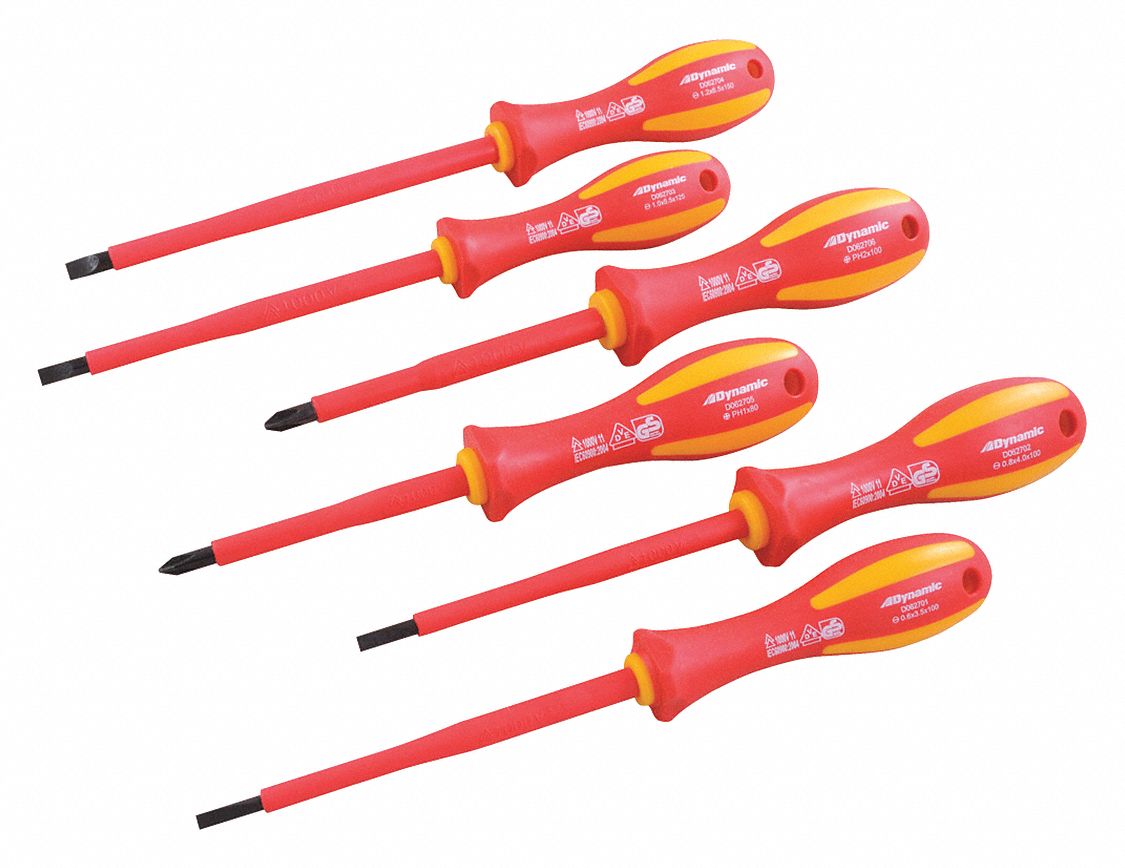 GRAY TOOLS SCREWDRIVER SET, 6 PIECE, INSULATED HANDLES, S2 INDUSTRIAL ...
