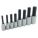 SOCKET SET, S.A.E, STANDARD, HEX HEAD, DRIVE 1/2 IN, 8 PCS