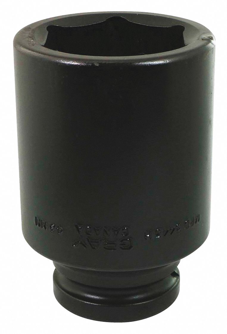 IMPACT SOCKET, 6 POINT, DEEP SOCKET, 43 MM X 3/4 IN DRIVE