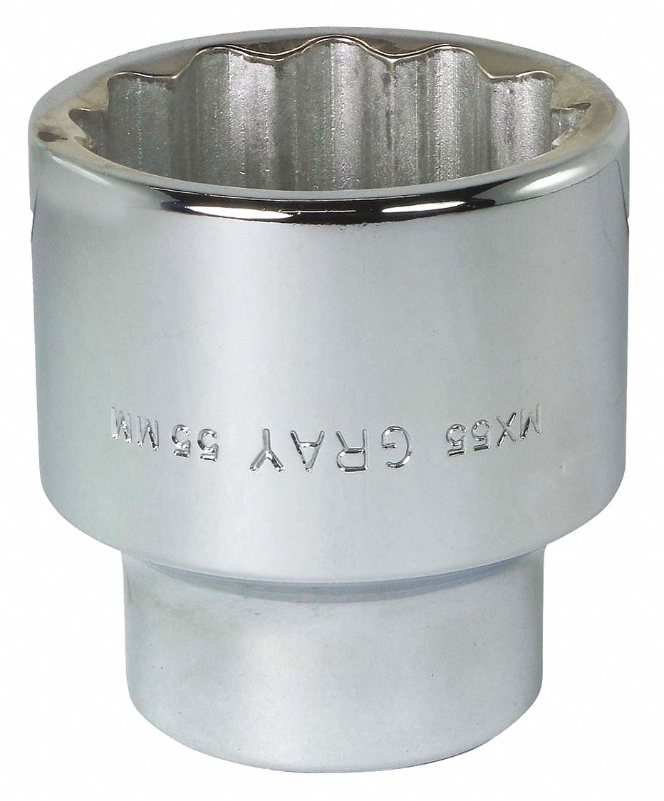 SOCKET 55MMX1IN DR 12 PT REG CHROME