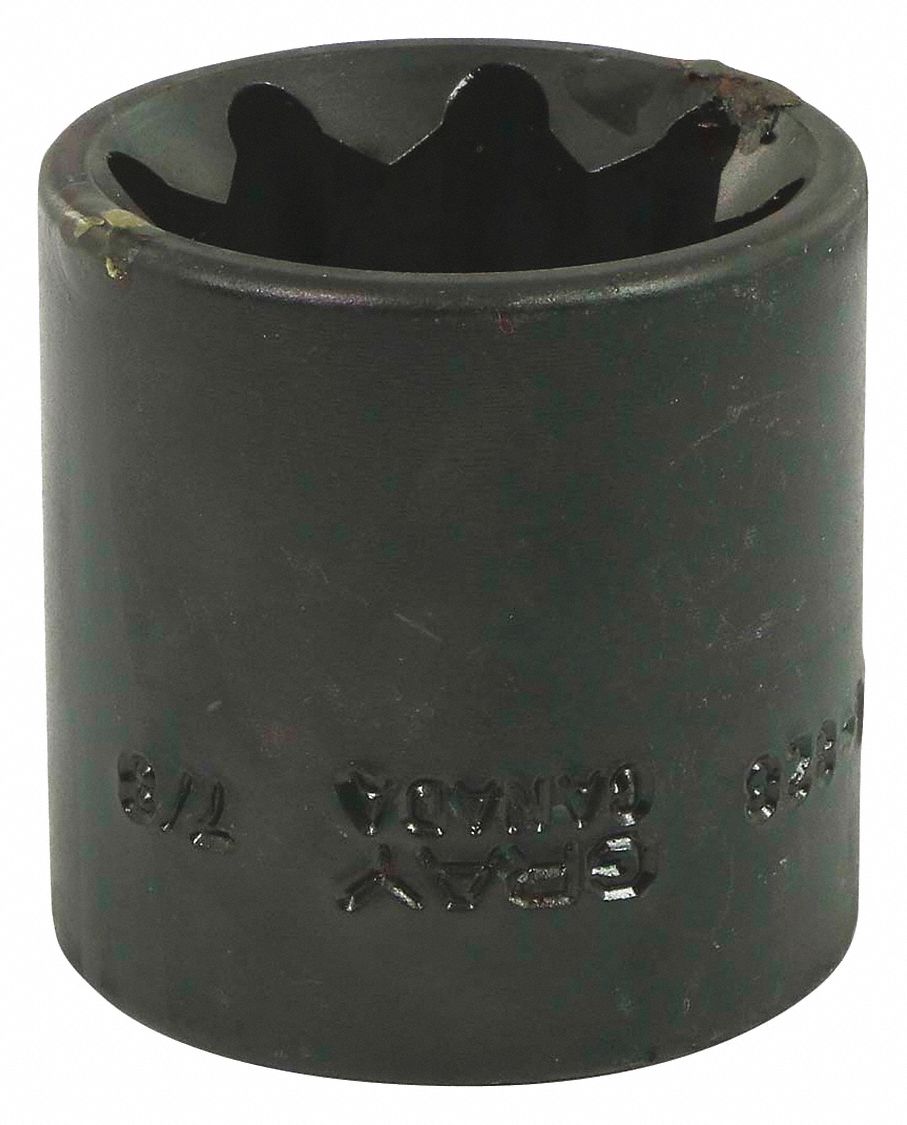 GRAY TOOLS IMPACT SOCKET, 8 POINT, STANDARD SOCKET, 7/8 X 1/2 IN DRIVE ...