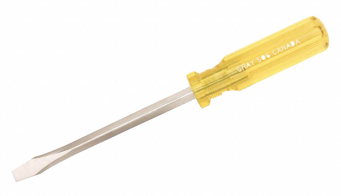 SCREWDRIVER, ACETATE HANDLE, 0.037 IN X ¼ IN TIP, 6½ IN L X ¼ IN DIA