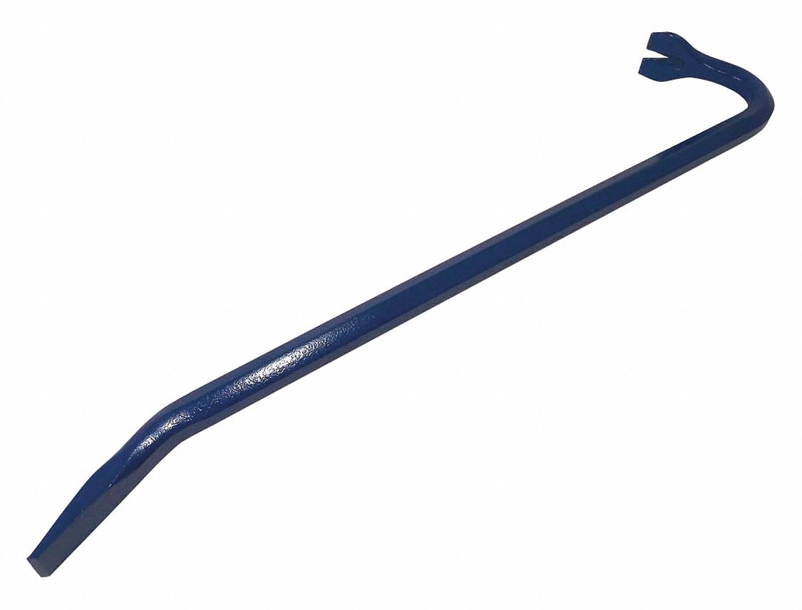 GOOSENECK WRECKING BAR, BLUE, SHANK 3/4 IN, 24 X 7/8 IN, FORGED STEEL