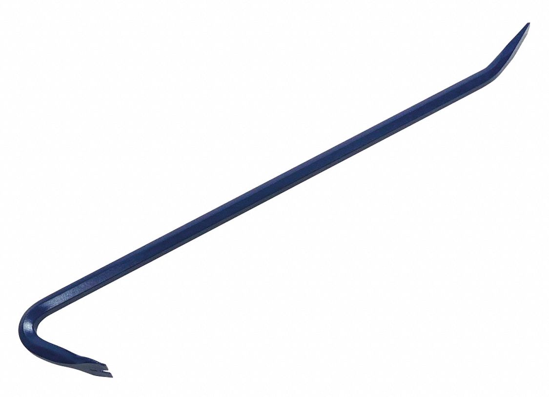 GOOSENECK WRECKING BAR, BLUE, SHANK 3/4 IN, 30 X 7/8 IN, FORGED STEEL