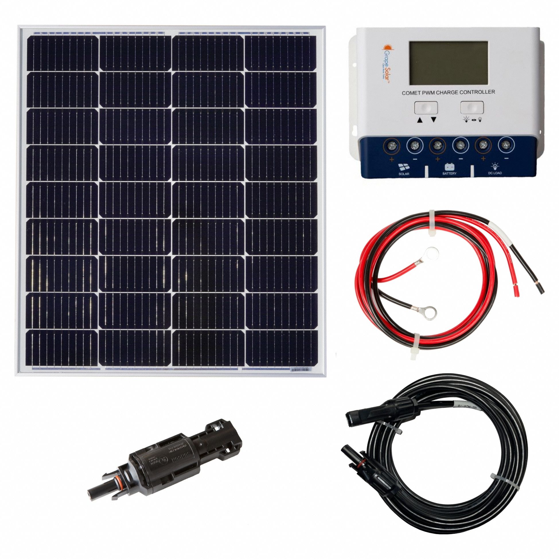 Solar Panel Kit: 100 W Nominal Output Power, 1 Solar Panels, 18.0V DC