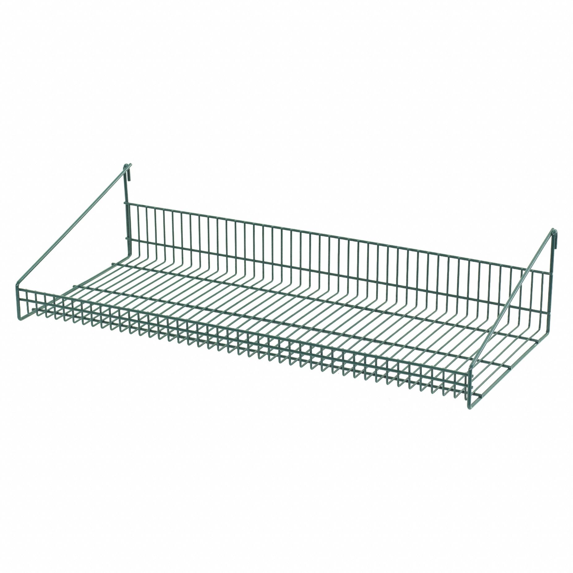Shelf: 35 1/4 in x 15 3/8 in x 7 3/4 in, 50 lb Load Capacity, Steel, Epoxy Coated, Green