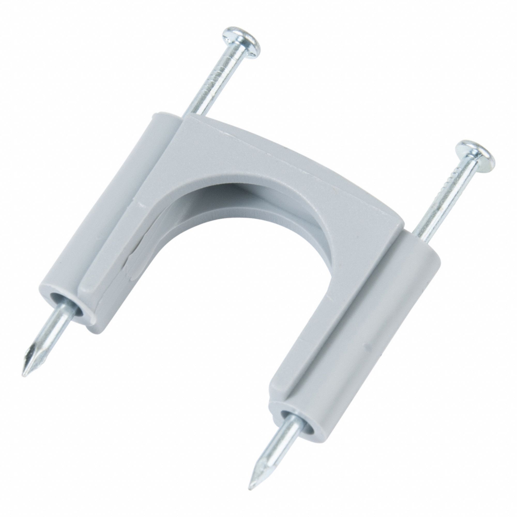 Cable Staple, Gray, 15/16 in, PK4: Cable Staple, 15/16 in Crown Wd, Plastic/Steel, 4 PK