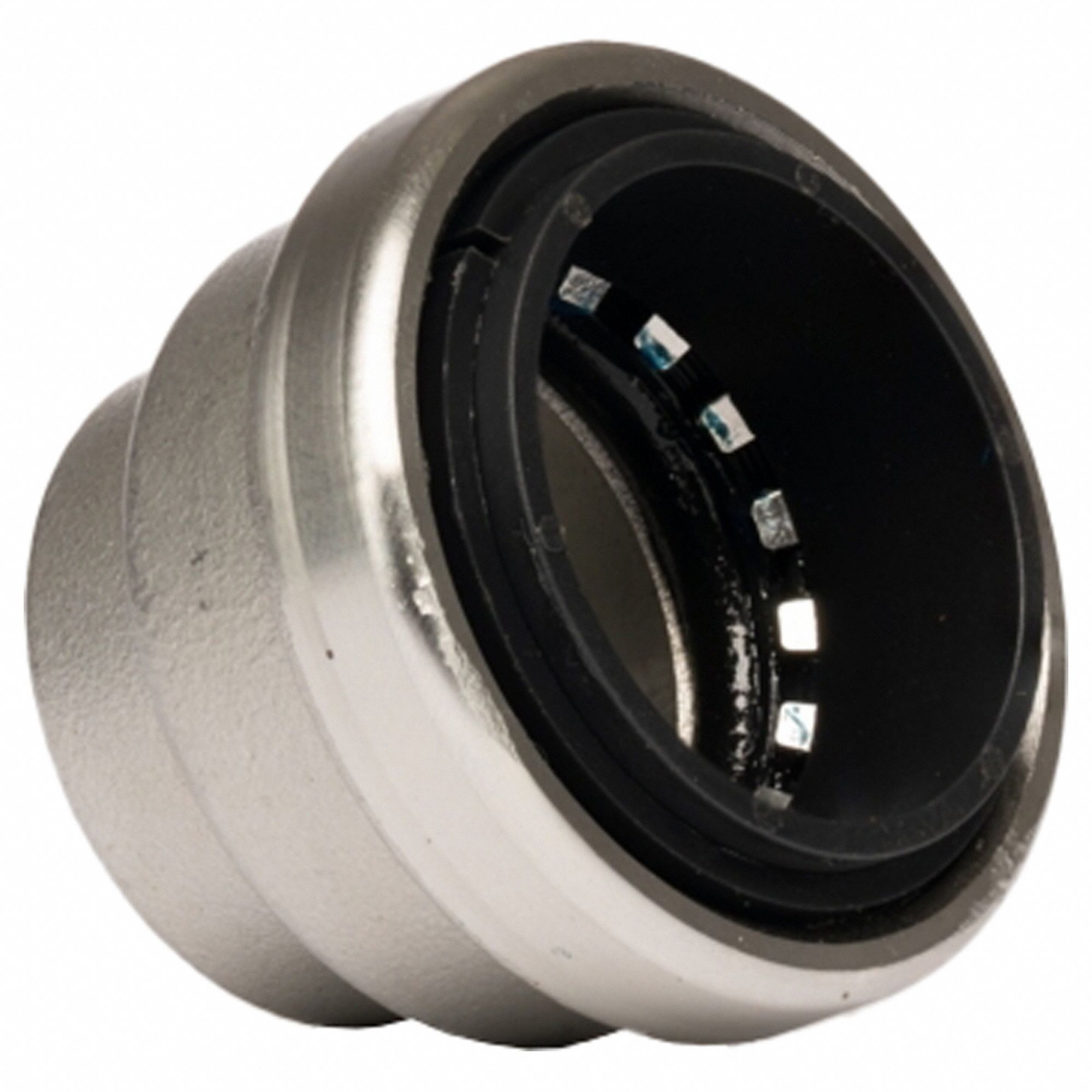 Push-Fit Cap: 1/2 in OD Size, Push-to-Connect, Stainless Steel, Coupling