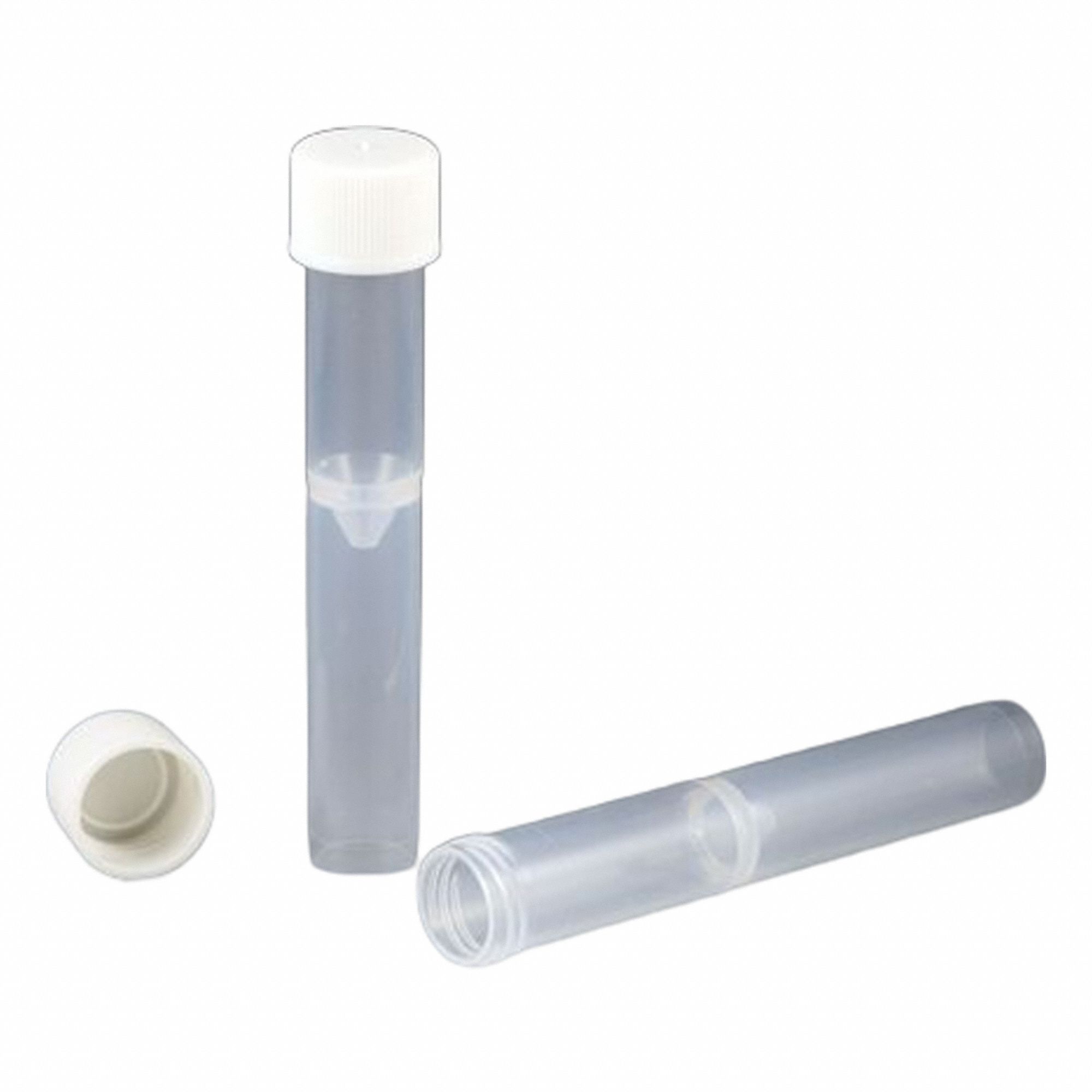 GLOBE SCIENTIFIC Test Tube: Test Tube, Polypropylene, 5 mL Capacity - mL, Conical, Colorless (MPN 5527). Key specifications — Brand: GLOBE SCIENTIFIC; Graduated: No; Closure Color: Colorless; Includes Closure: No; Body Color: Colorless; Bottom Shape: Conical; Body Material: Polypropylene.