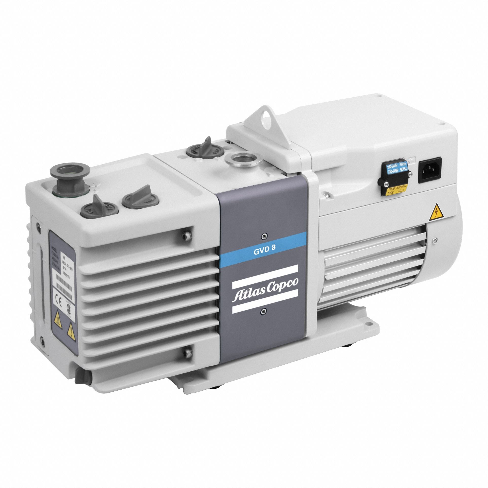Vacuum Pump: 0.6 hp, 1 Phase, 110/120V AC, 5.9 cfm Free Air Displacement
