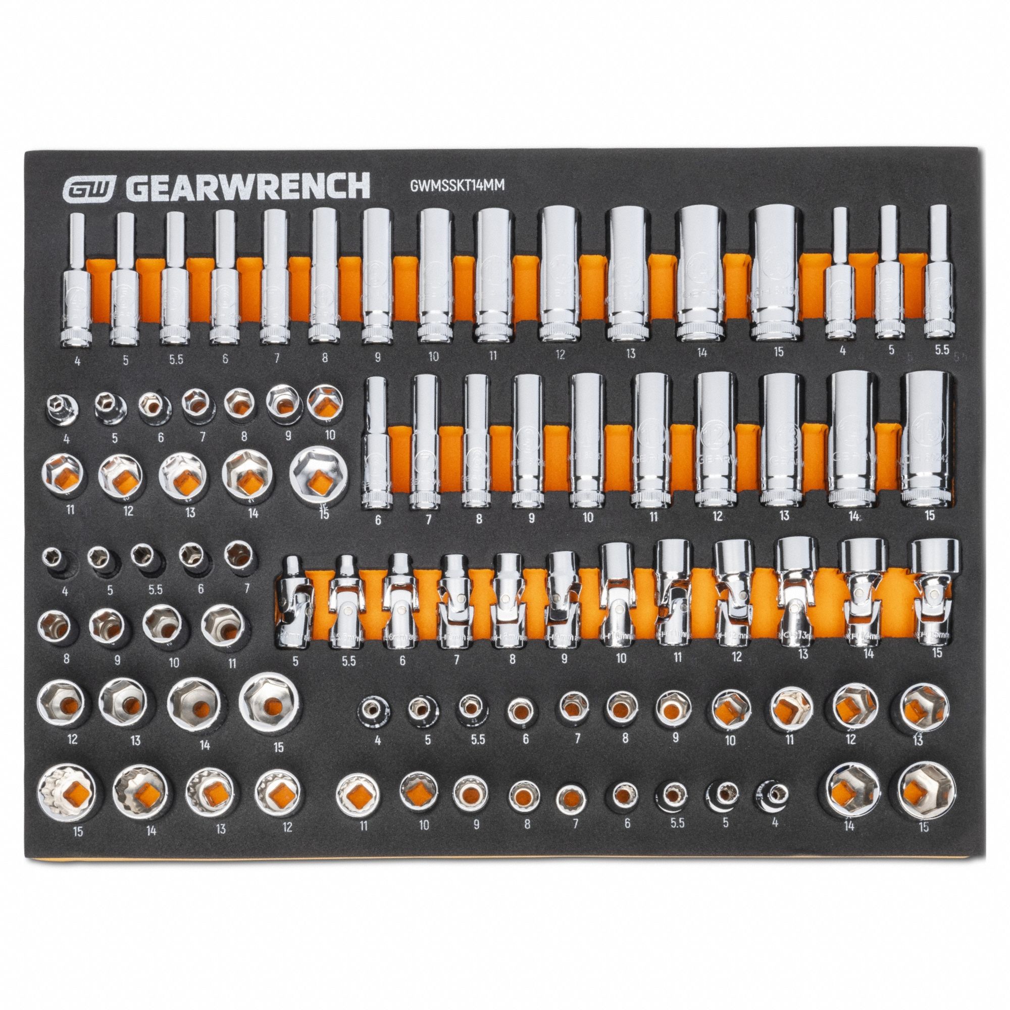 GEARWRENCH: 1/4 in Drive, 89 Piece, Metric, 4mm - 15mm
