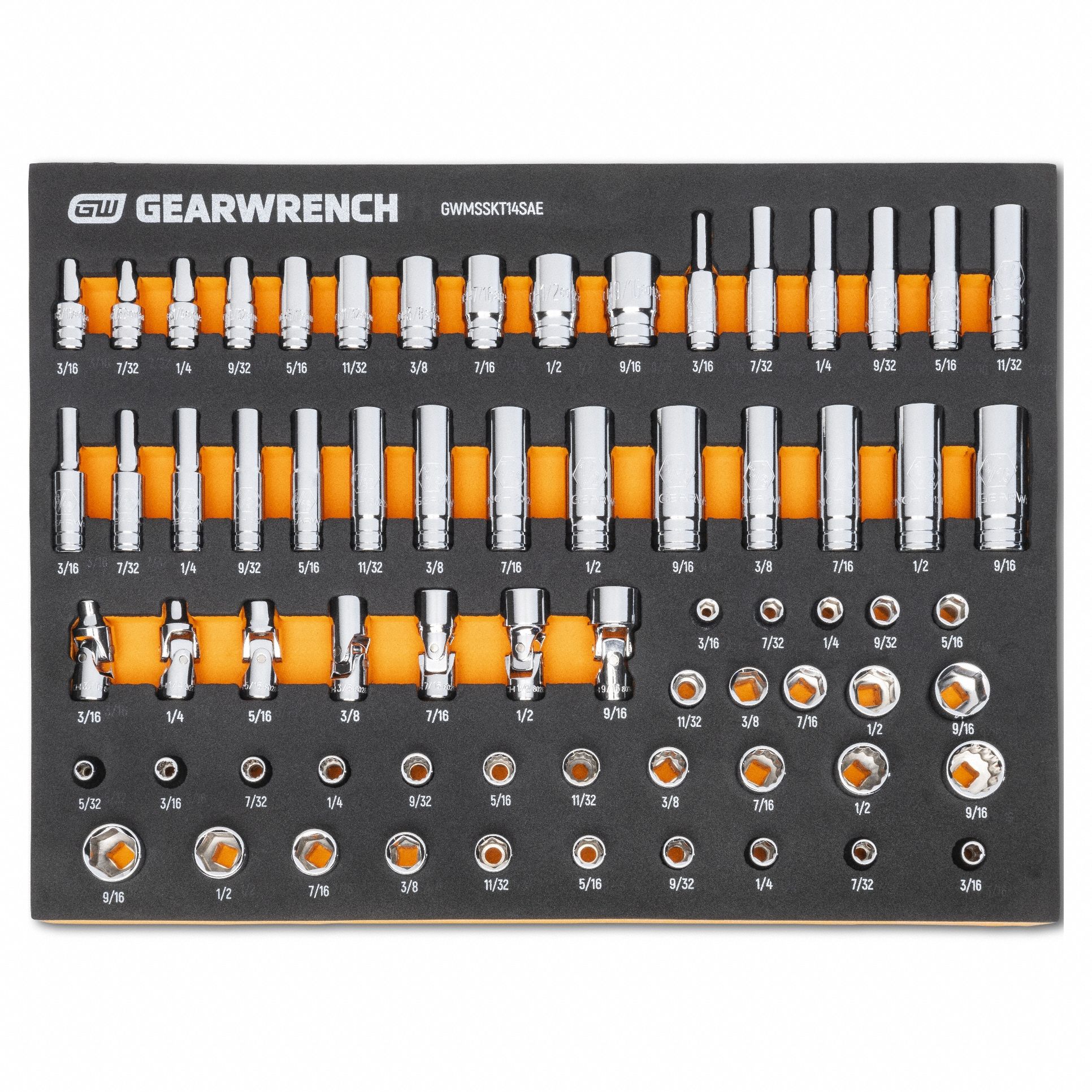 GEARWRENCH: 1/4 in Drive, 68 Piece, SAE, 3/16" - 9/16"