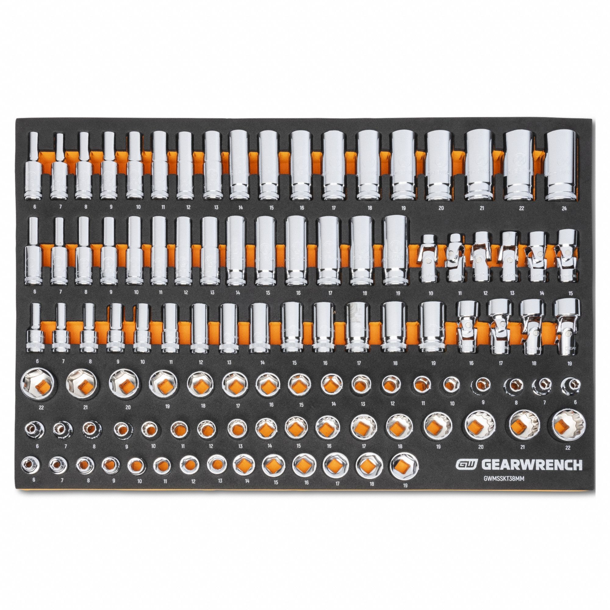 GEARWRENCH: 3/8 in Drive, 104 Piece, Metric, 6mm - 24mm