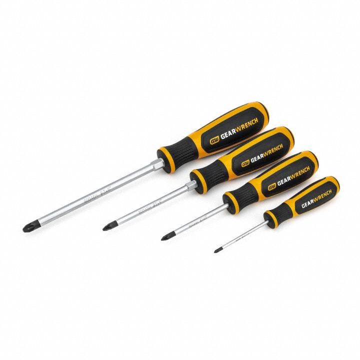 Screwdriver Set Pozidriv Dual Mat 4 PC