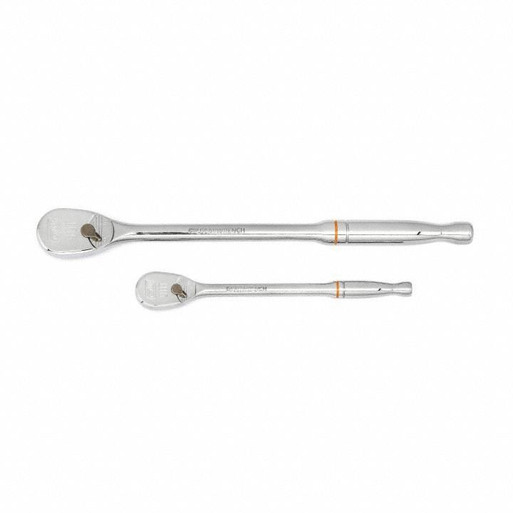 GEARWRENCH Hand Ratchet Set: Pear, Reversible, 6 in_11 in Overall Lg, 4° Min Arc Swing, Non-Magnetic (MPN 81268T). Key specifications — attr1205598: Reversible; attr1205605: Quick-Release Not Included; attr1205607: Pear; attr1205624: GEARWRENCH.