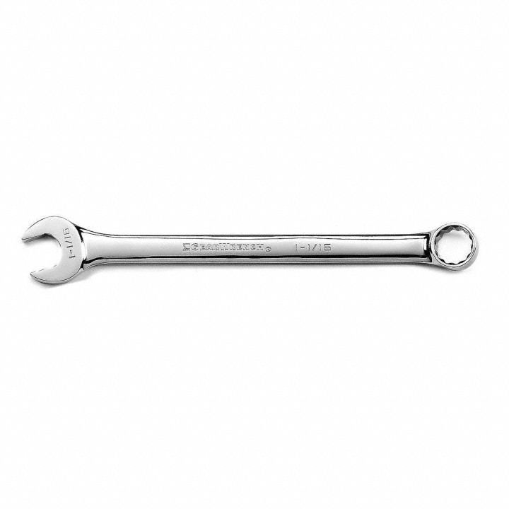 GEARWRENCH Combination Wrench: Alloy Steel, Chrome, 1 1/16 in Head Size, 14 3/4 in Overall Lg (MPN 81733). Key specifications — attr309539: 1-1/16 in; attr309567: Yes; attr324930: GEARWRENCH.