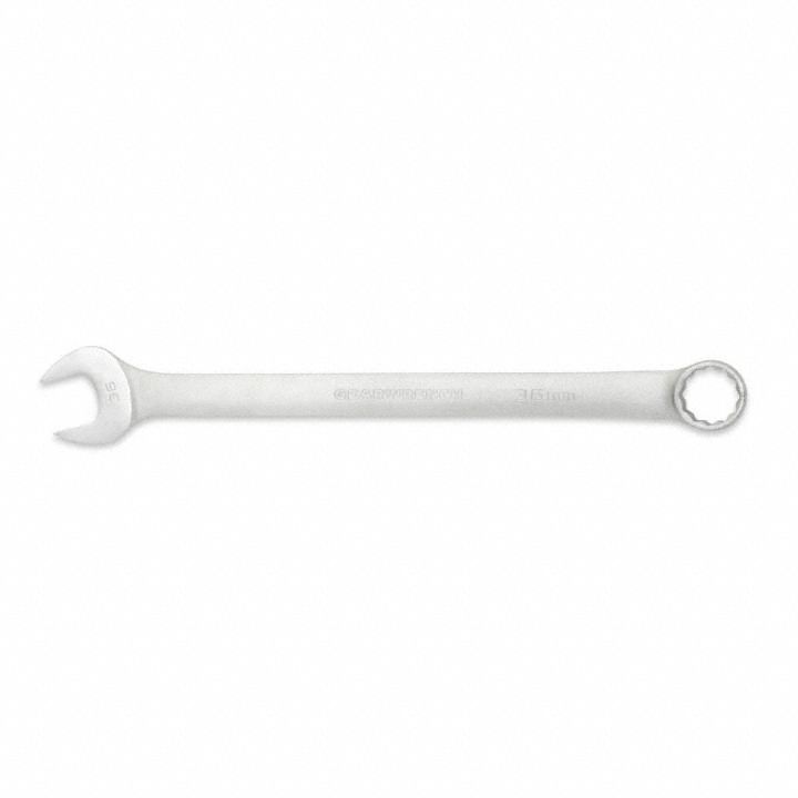 GEARWRENCH Combination Wrench: Alloy Steel, Satin, 36 mm Head Size, 20 in Overall Lg, Offset (MPN 81840). Key specifications — attr309539: 36 mm; attr309567: Yes; attr324930: GEARWRENCH.