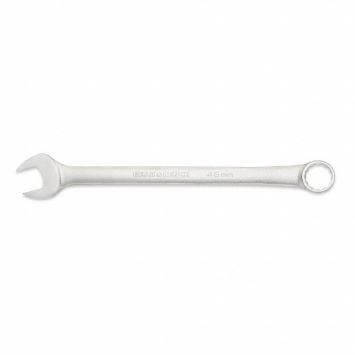 GEARWRENCH Combination Wrench: Alloy Steel, Satin, 46 mm Head Size, 25 1/2 in Overall Lg, Offset (MPN 81842). Key specifications — attr309539: 46 mm; attr309567: Yes; attr324930: GEARWRENCH.