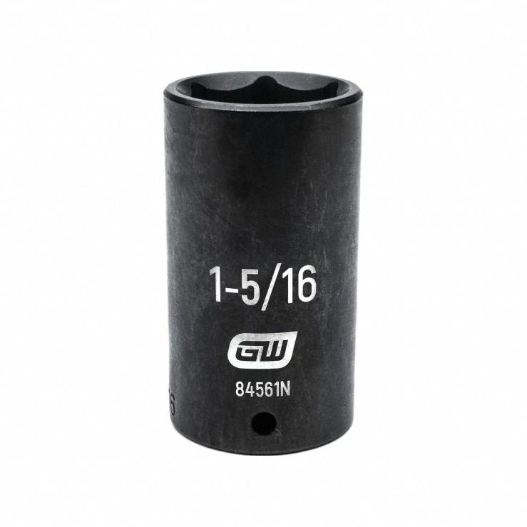 GEARWRENCH General Purpose Impact Sockets: 1/2 in Drive Size, SAE, 1 5/16 in Socket Size, 6-Point (MPN 84561N). Key specifications — attr1215501: GEARWRENCH; attr1215515: Black Oxide; attr1215518: 1-5/16 in.