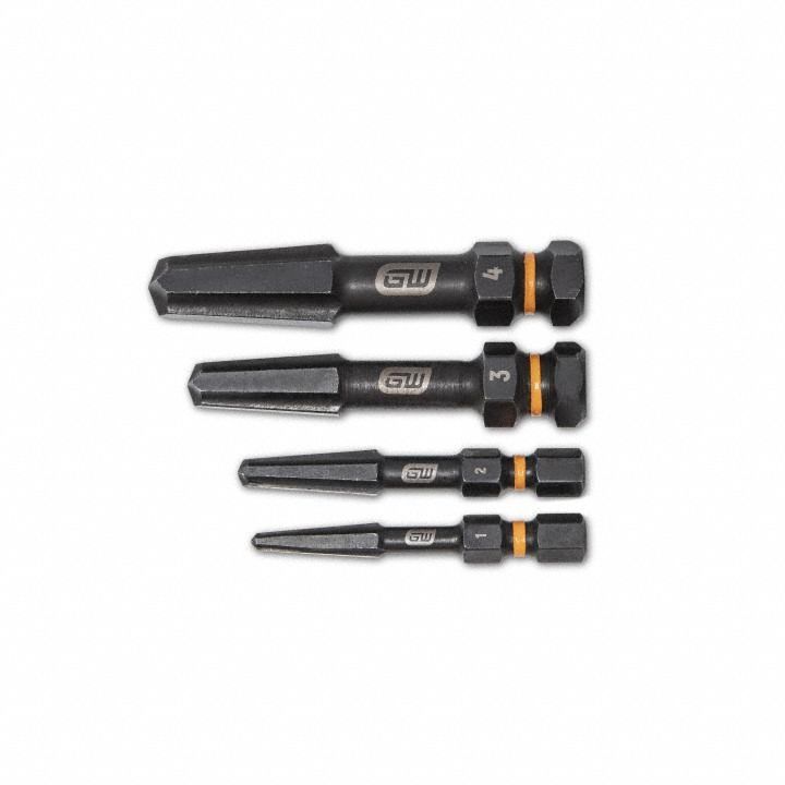Screw Extractor Set: 4 Pc, Socket Extractor, Size #1/#2/#3/#4