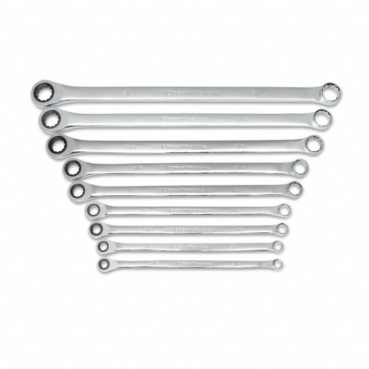 Ratcheting Wrench Set SAE 12 pt. 9pcs
