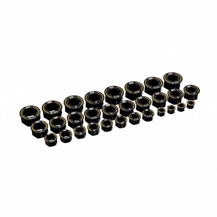Screw Extractor Set: 30 Pc, Socket Extractor, 1/4 in to 3/4 in Capacity