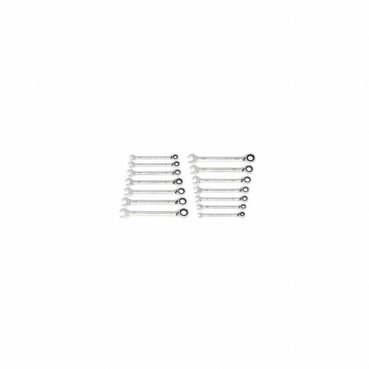 Set Wr Rat Comb Rev Sae 90T 14Pc 1/4-1 R