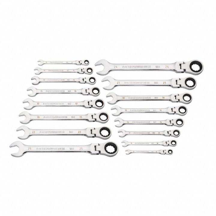 Combination Ratcheting Wrench Set 16 Pc