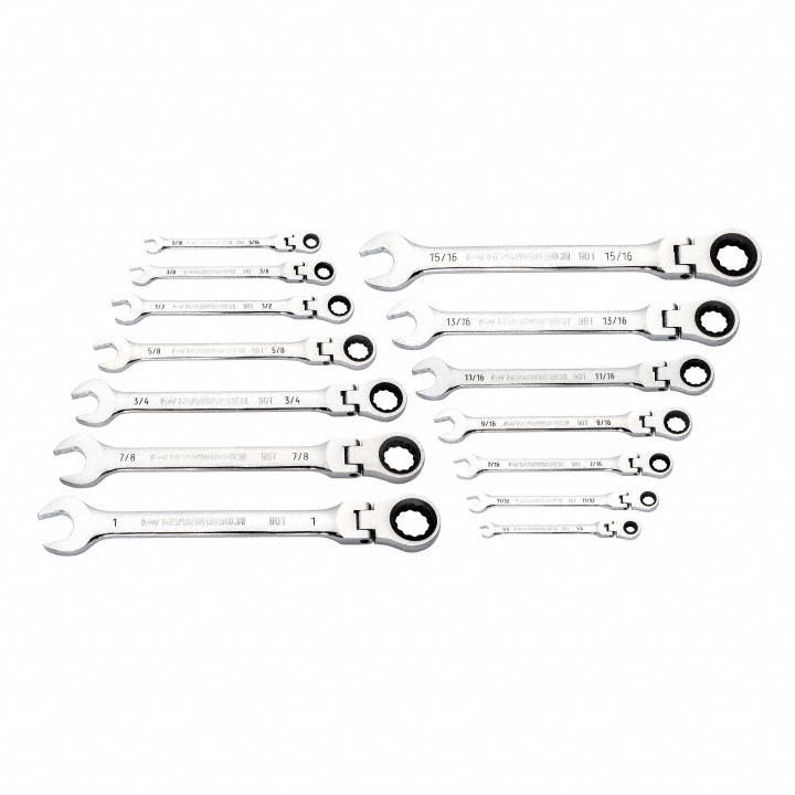 Combination Ratcheting Wrench Set 14 Pc