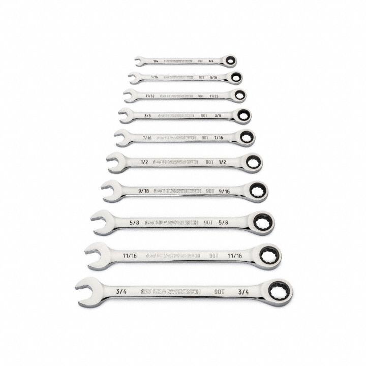 Combination Ratcheting Wrench Set 10 Pc