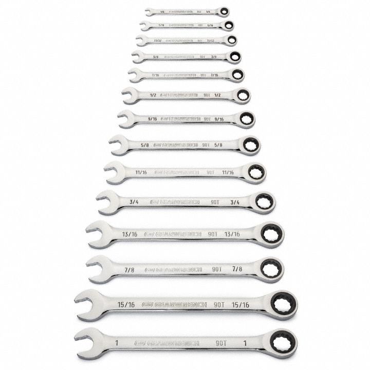 Combination Ratcheting Wrench Set 14 Pc