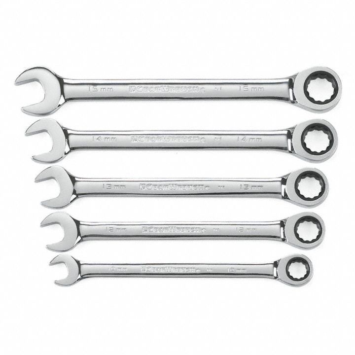 Combination Ratcheting Wrench 5pc Metric
