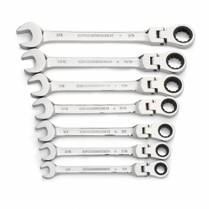 Combination Ratcheting Wrench 7 pc. SAE