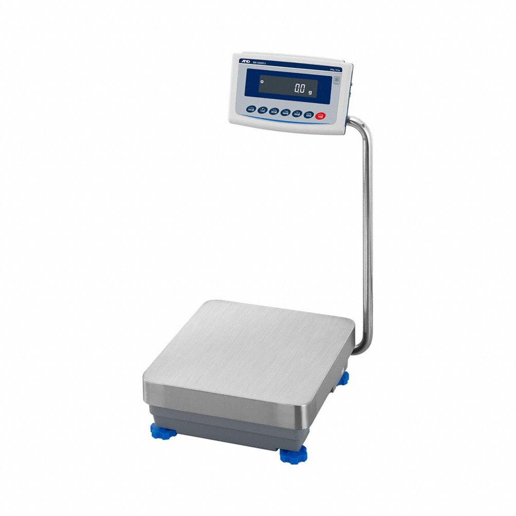High Capacity Laboratory Scale: 12 kg Wt Capacity, 15 1/4 in Weighing Surface Dp, 0.1 g