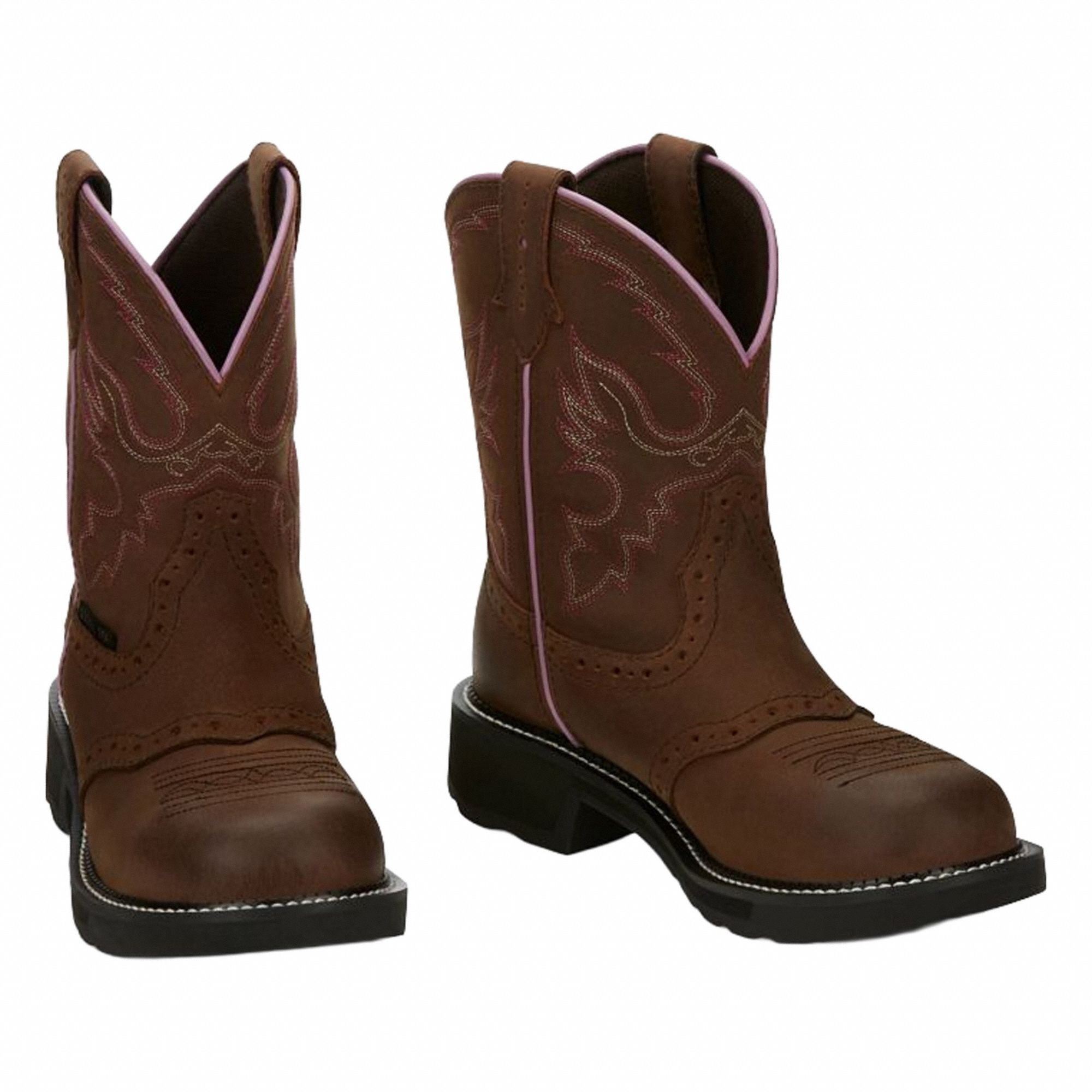 Western Boot: Women's, Size 6, B, Brown, Steel Toe Cap, Removable Insole