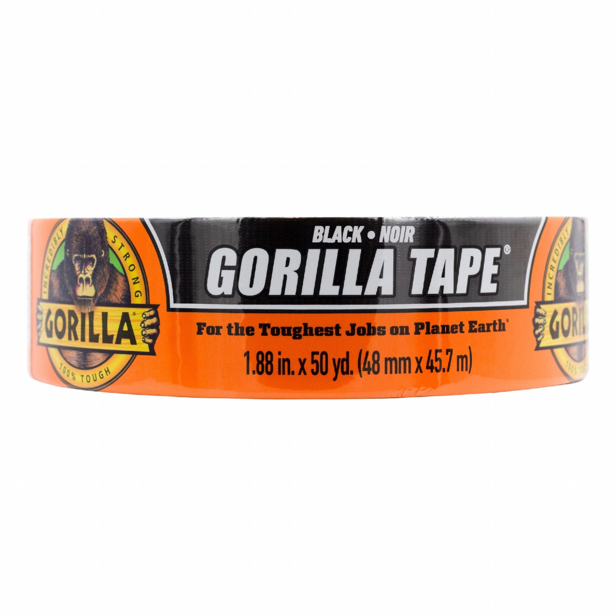 Duct Tape: Light Duty, Black, 1 7/8 in Wd, 50 yd Lg, 16.75 mil Thick, Acrylic, 40°F Min Temp