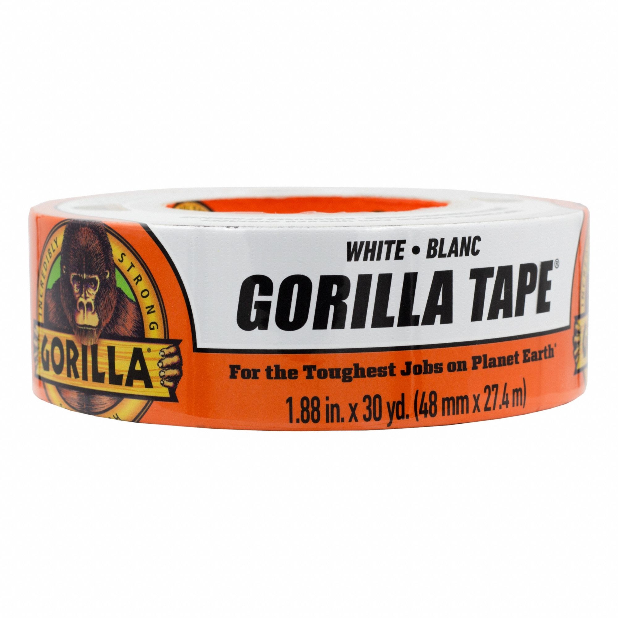 Duct Tape: Heavy Duty, White, 1 7/8 in Wd, 30 yd Lg, 17 mil Thick, Polyethylene Coated Cloth