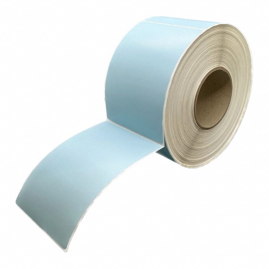 Printer Label: 4 in Label Wd, 6 in Label Ht, Blue, 3 in Core Dia., 4 PK