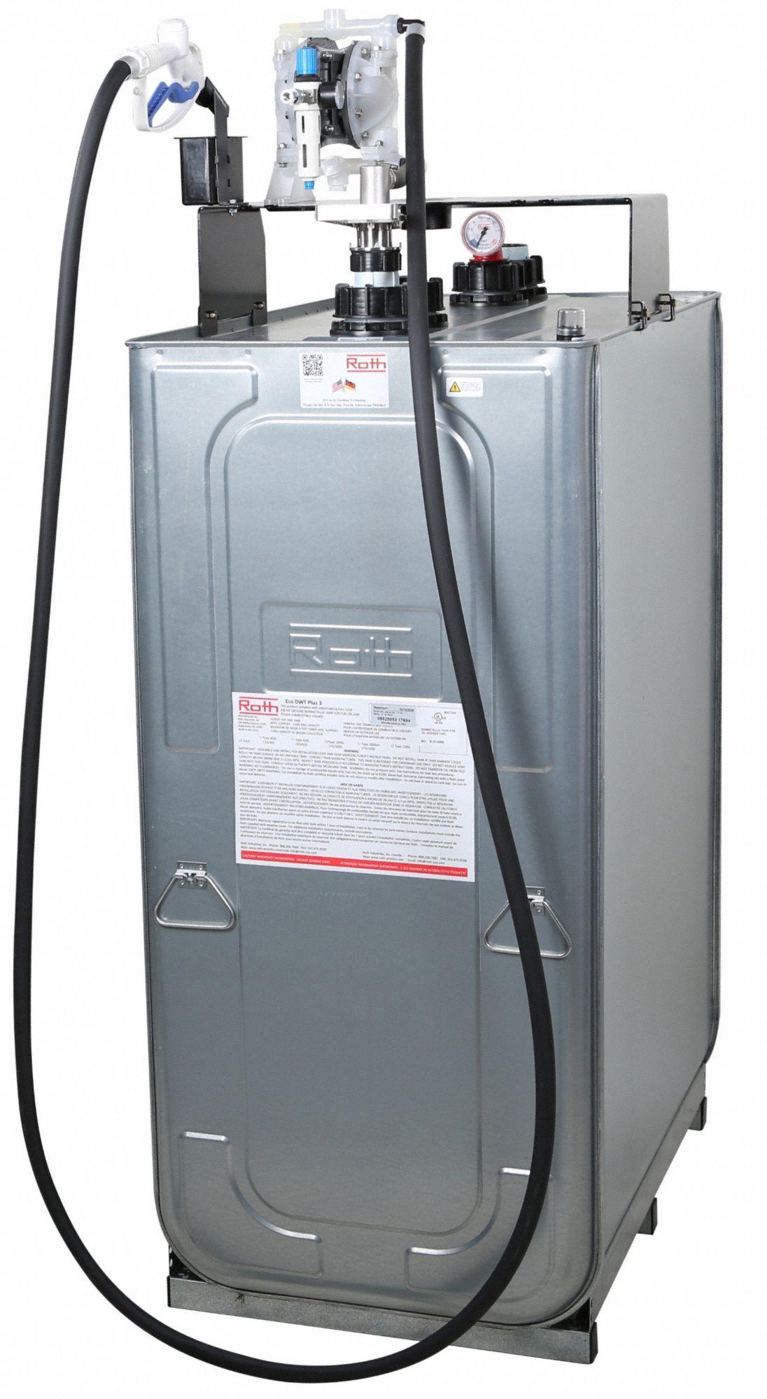 Air Drum Pump: 1:1, 8 gpm Max. Flow Rate, 1 cps Max. Viscosity, Tank