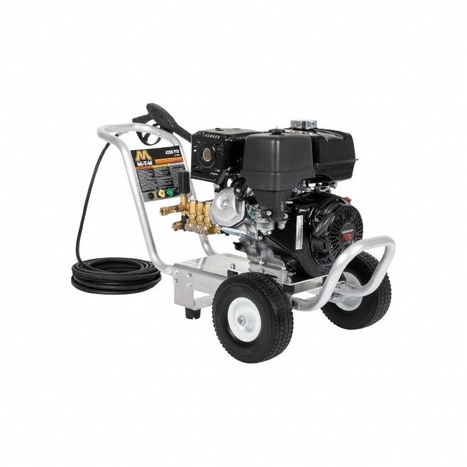 Gas-Powered Pressure Washer: Heavy Duty, Cart, 4, 200 psi, 3.4 gpm, Usable Per Week 20 hr